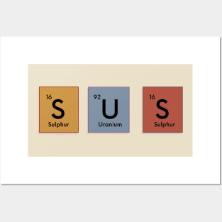 Sus Text Periodic Table Slogan Red Posters and Art